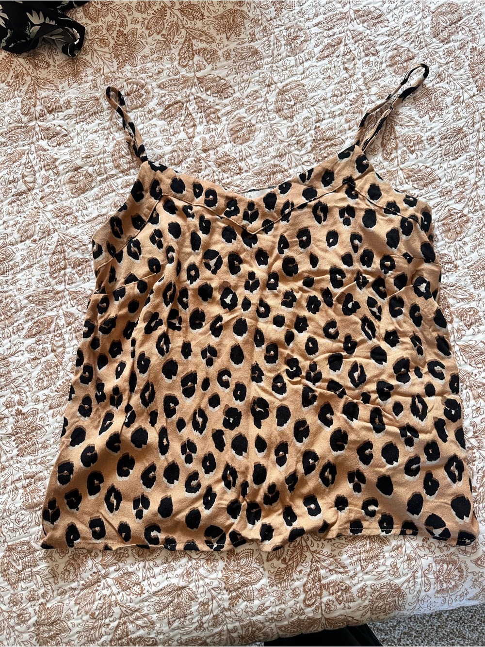 a new day Leopard Print Cami Tank Top - Beige & Black